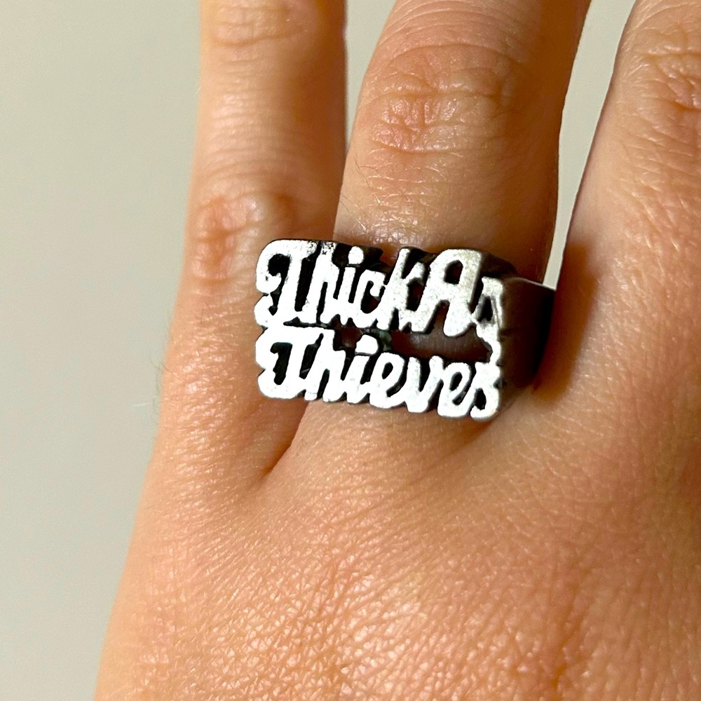 Thick as thieves sterling silver ring